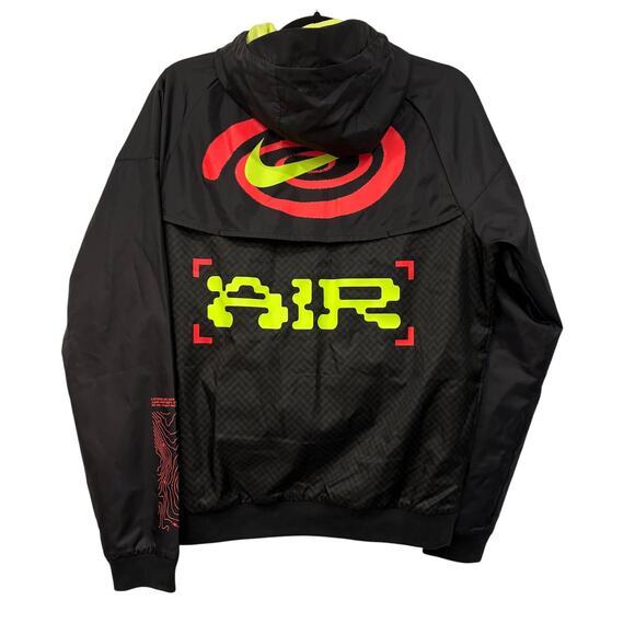 Nike Heritage Catch Air Black/Volt Wind Runner Jacket Mens Medium Full Zip Coat - Picture 1 of 9